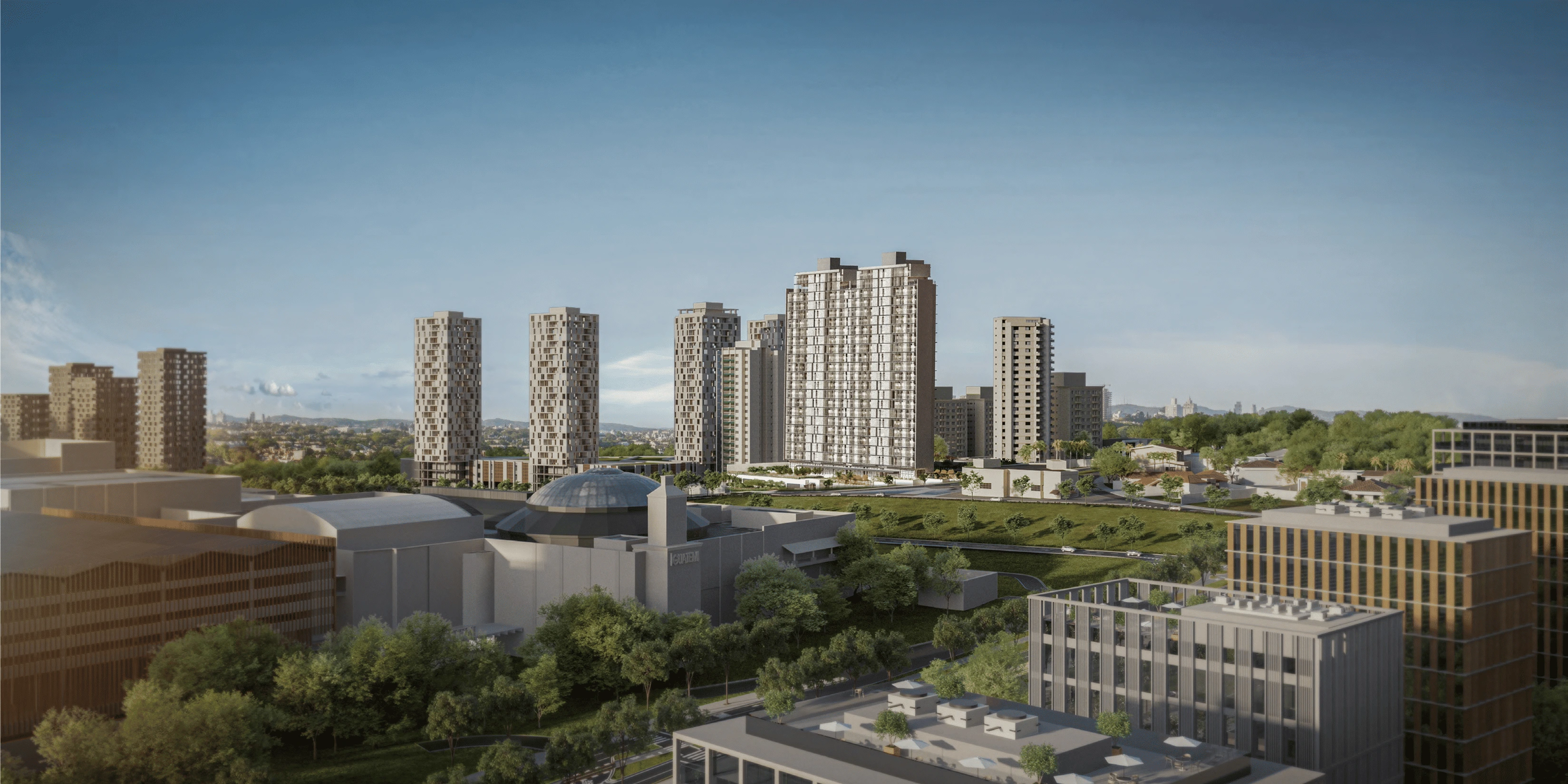 Vista aérea do Avenida 105 Casa Figueira